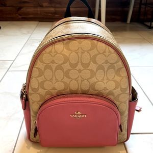 Coach Pink and Tan Backpack
